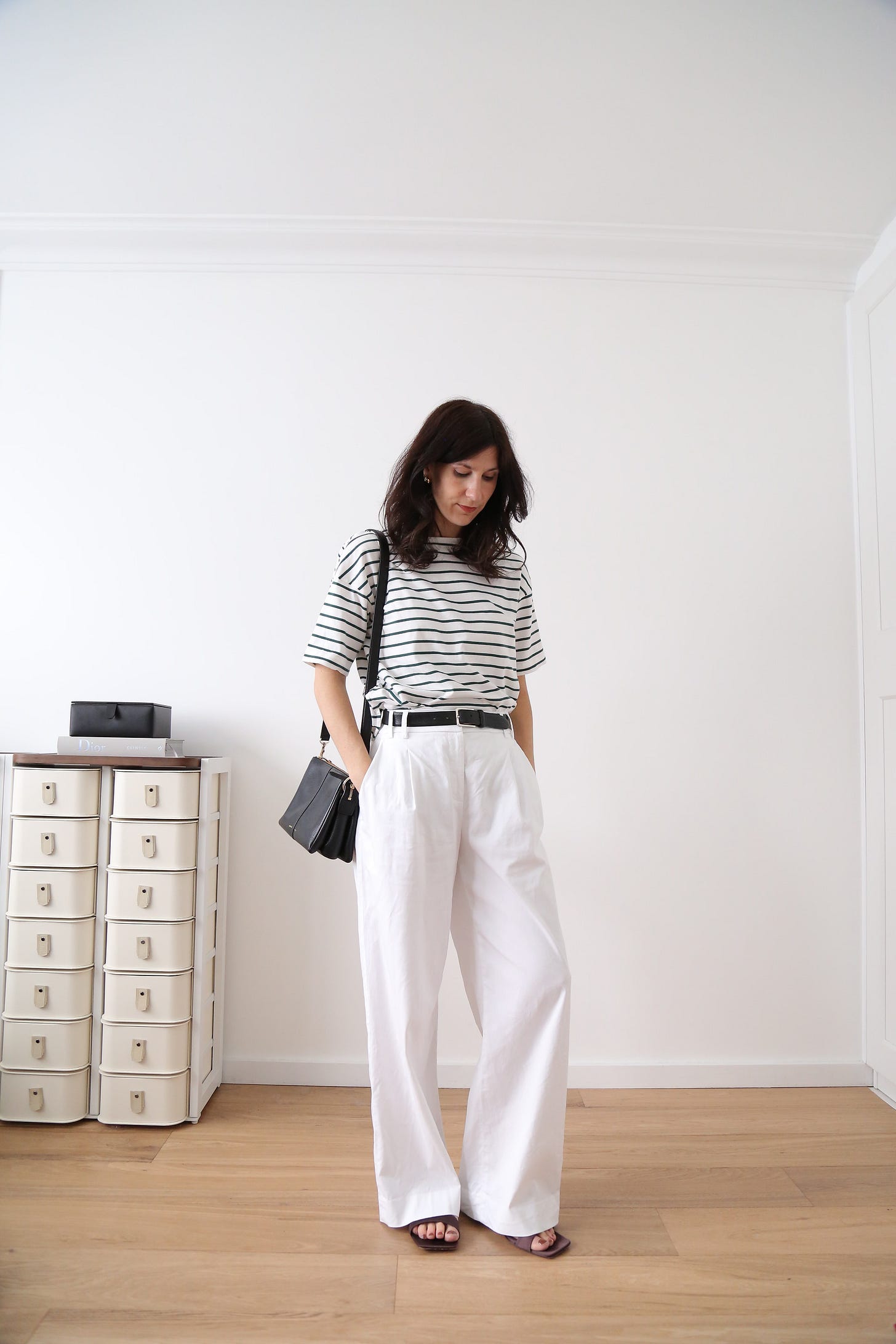 Effortless White Linen Trousers with a Striped Tee — Sip and See Outfits 2027