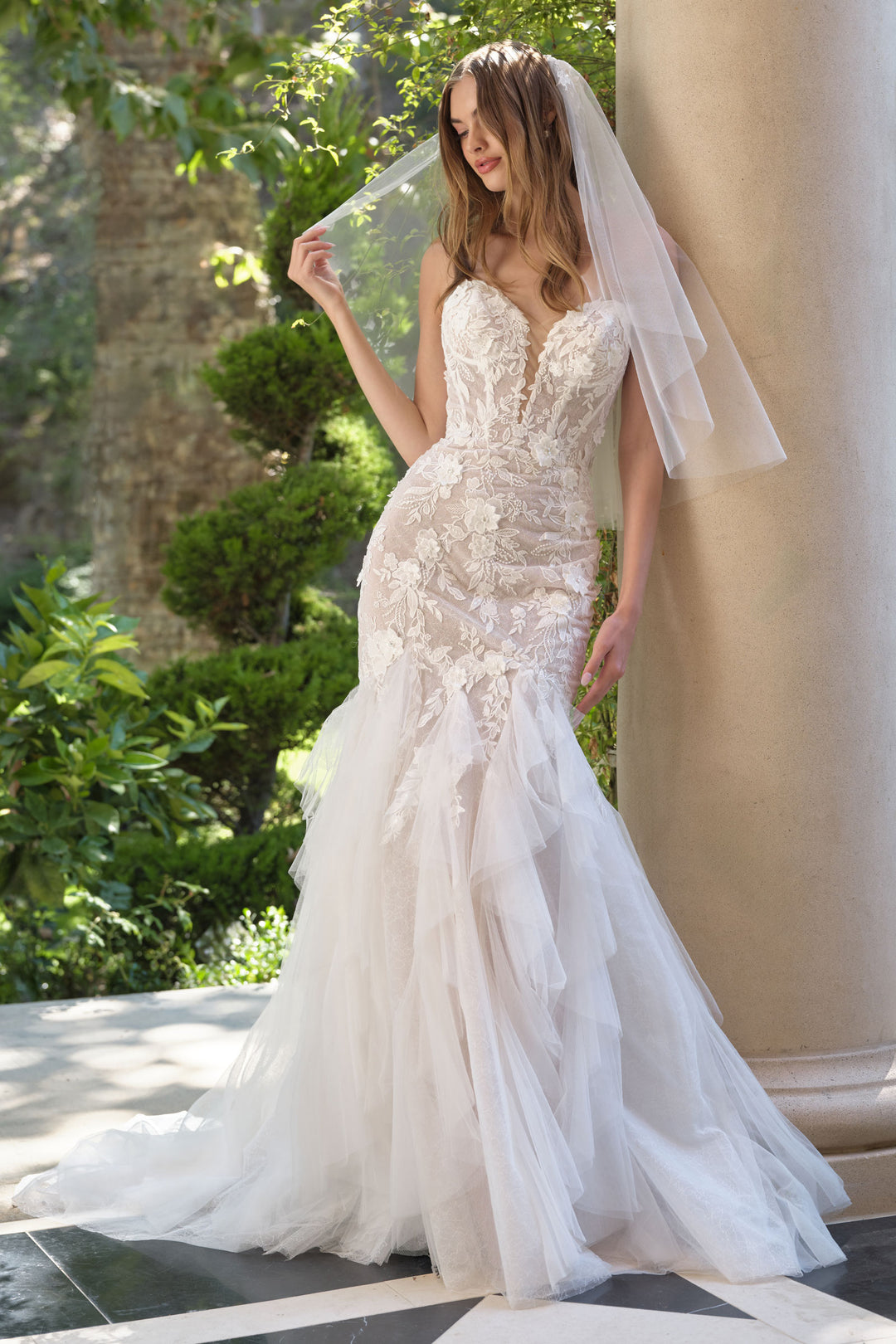 Ivory and Blush Strapless Lace Mermaid Bridal Dress Ivory and Blush Strapless Lace Mermaid Bridal Dress — Mermaid Dresses 2027