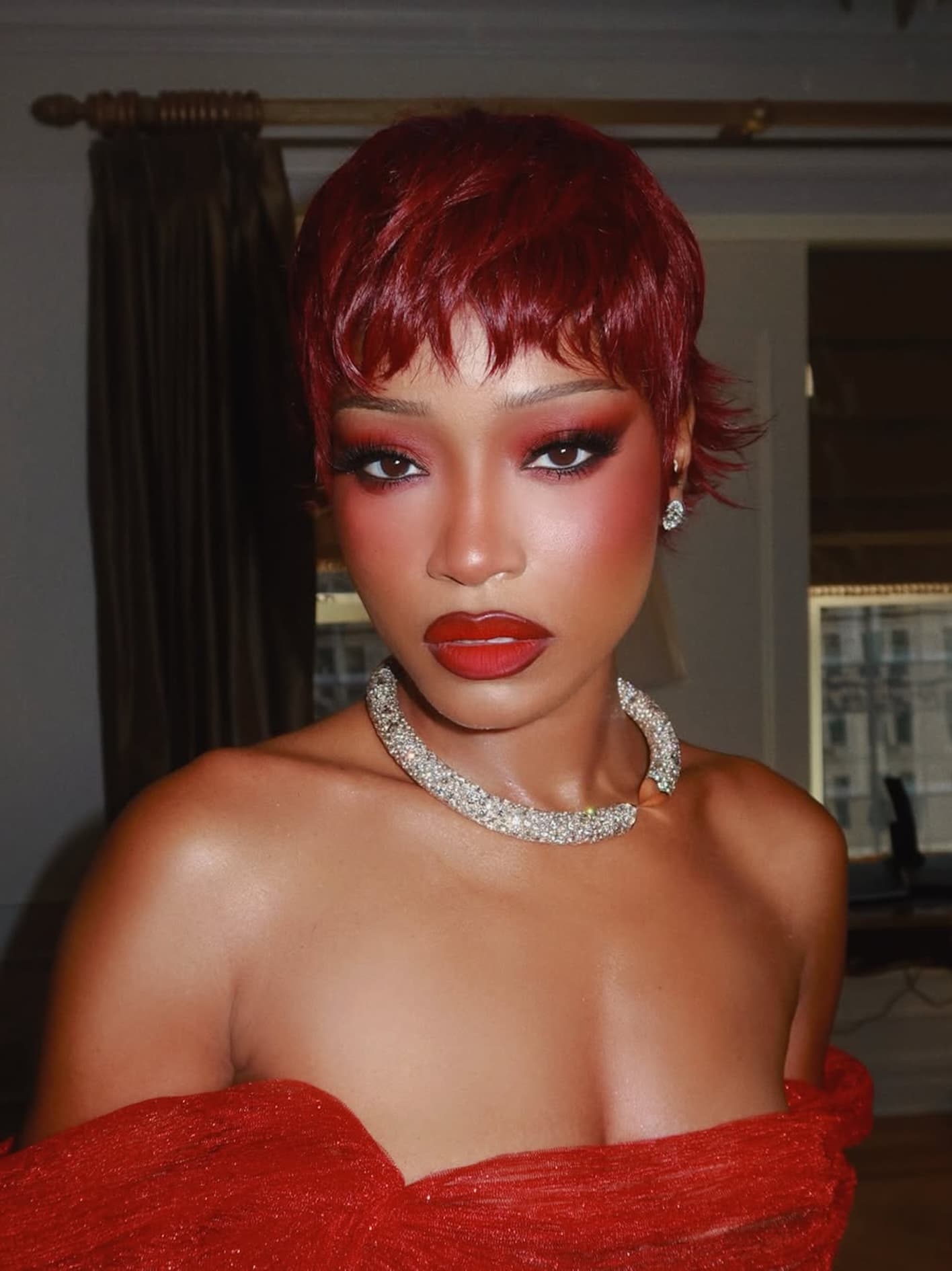 Vibrant Red Pixie with Choppy Bangs Vibrant Red Pixie with Choppy Bangs — Hairstyles 2027 for Black Women