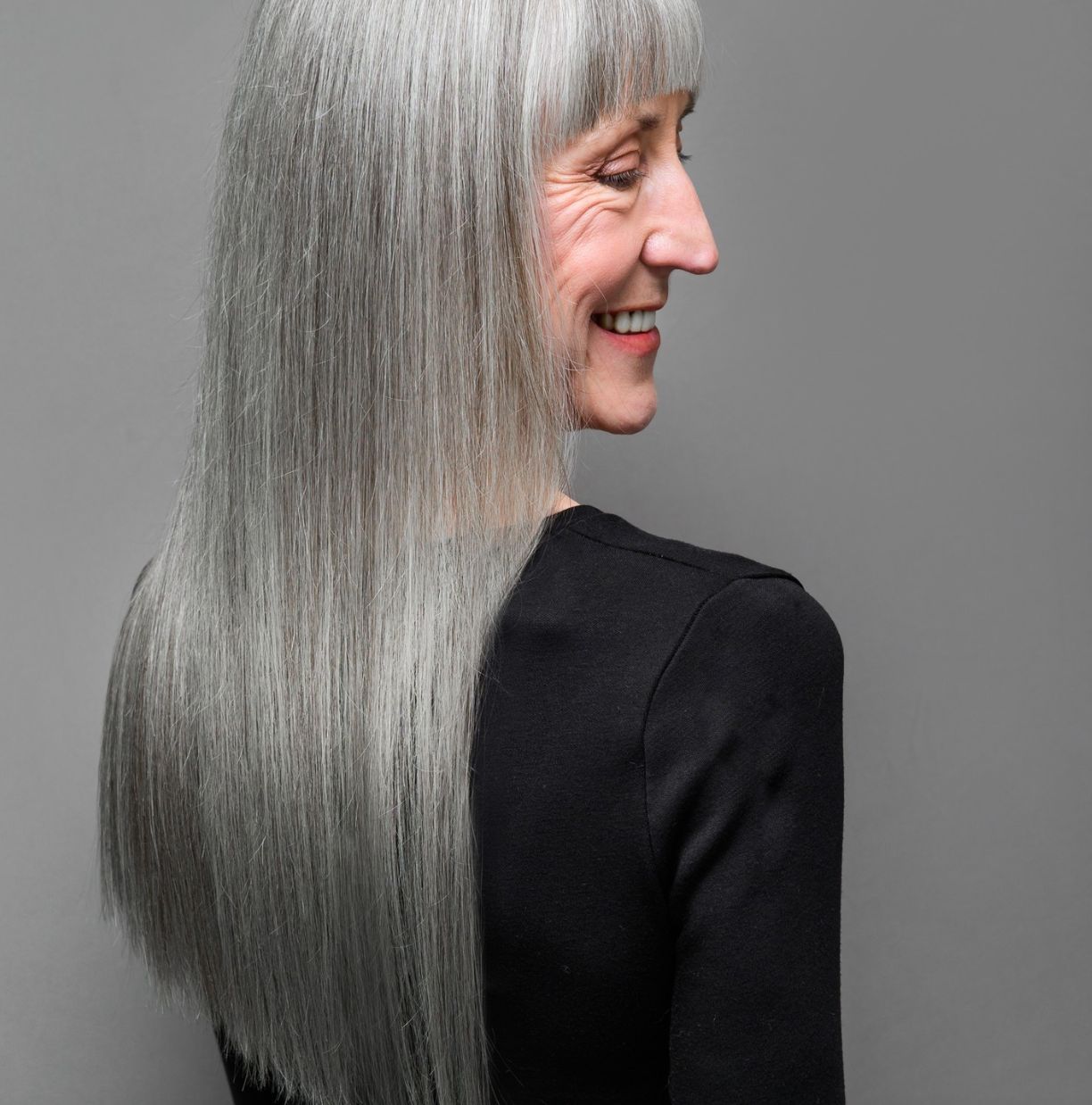 Silver Layered Bob With Full Fringe — Silver Hair 2027