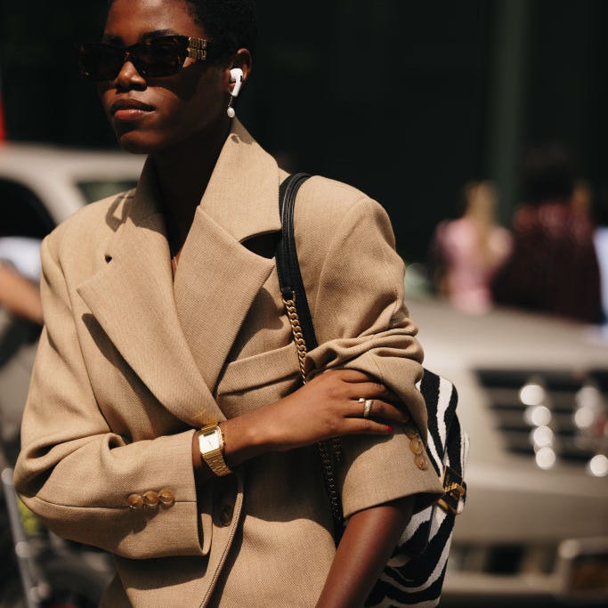 Beige Power Suit with White Top — Beige Spring Outfits 2027