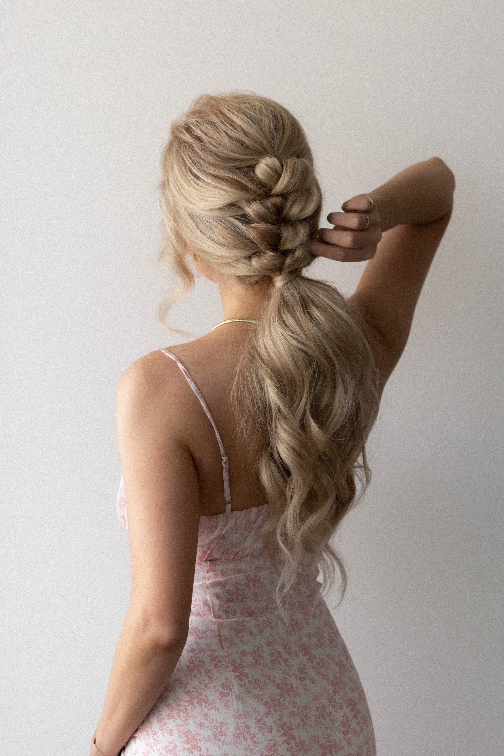 Ash Blonde Braided Ponytail With Side Bangs Ash Blonde Braided Ponytail With Side Bangs — Braided Ponytail 2027