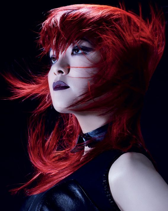 Choppy Shag In Fiery Red Choppy Shag In Fiery Red — Goth Hair Color 2027