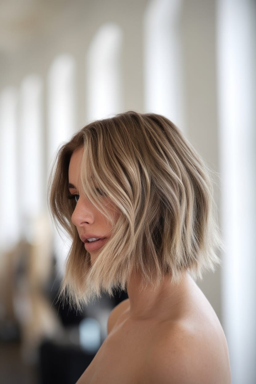 Ash Blonde Bob Side-Swept Bangs Ash Blonde Bob Side-Swept Bangs — Bob 2027 for Heart Face