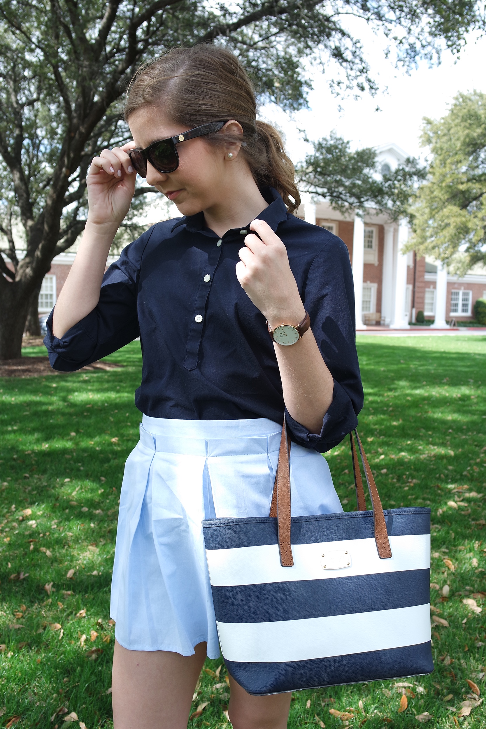 Collared Shirt and Pleated Shorts: Clean Preppy Casual Collared Shirt and Pleated Shorts: Clean Preppy Casual — Preppy Spring Outfits 2027