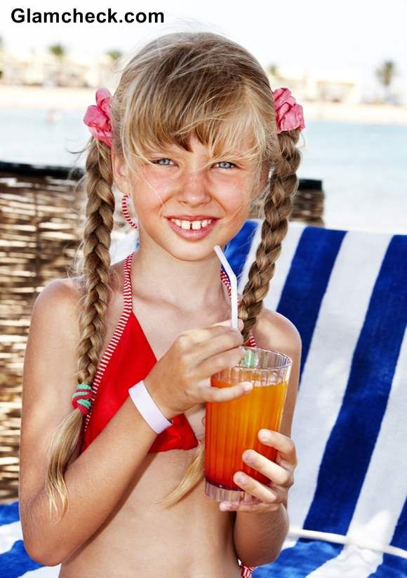 Wavy Pigtails With Blunt Bangs — Little Girl Swim Hairstyles 2027