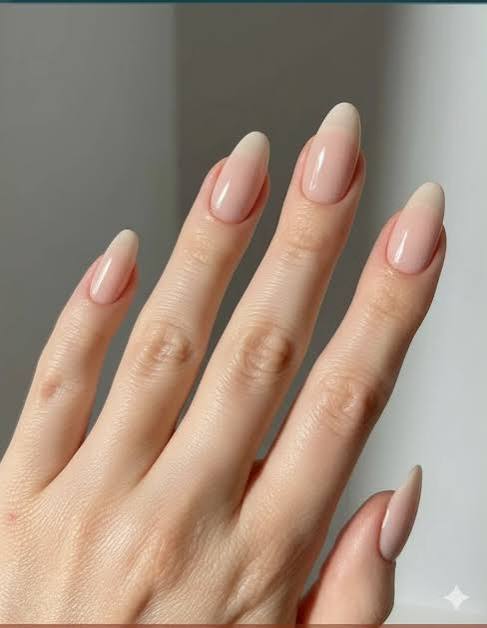 Classic Sheer Nude Pink Almond Classic Sheer Nude Pink Almond — Interview Nails 2027