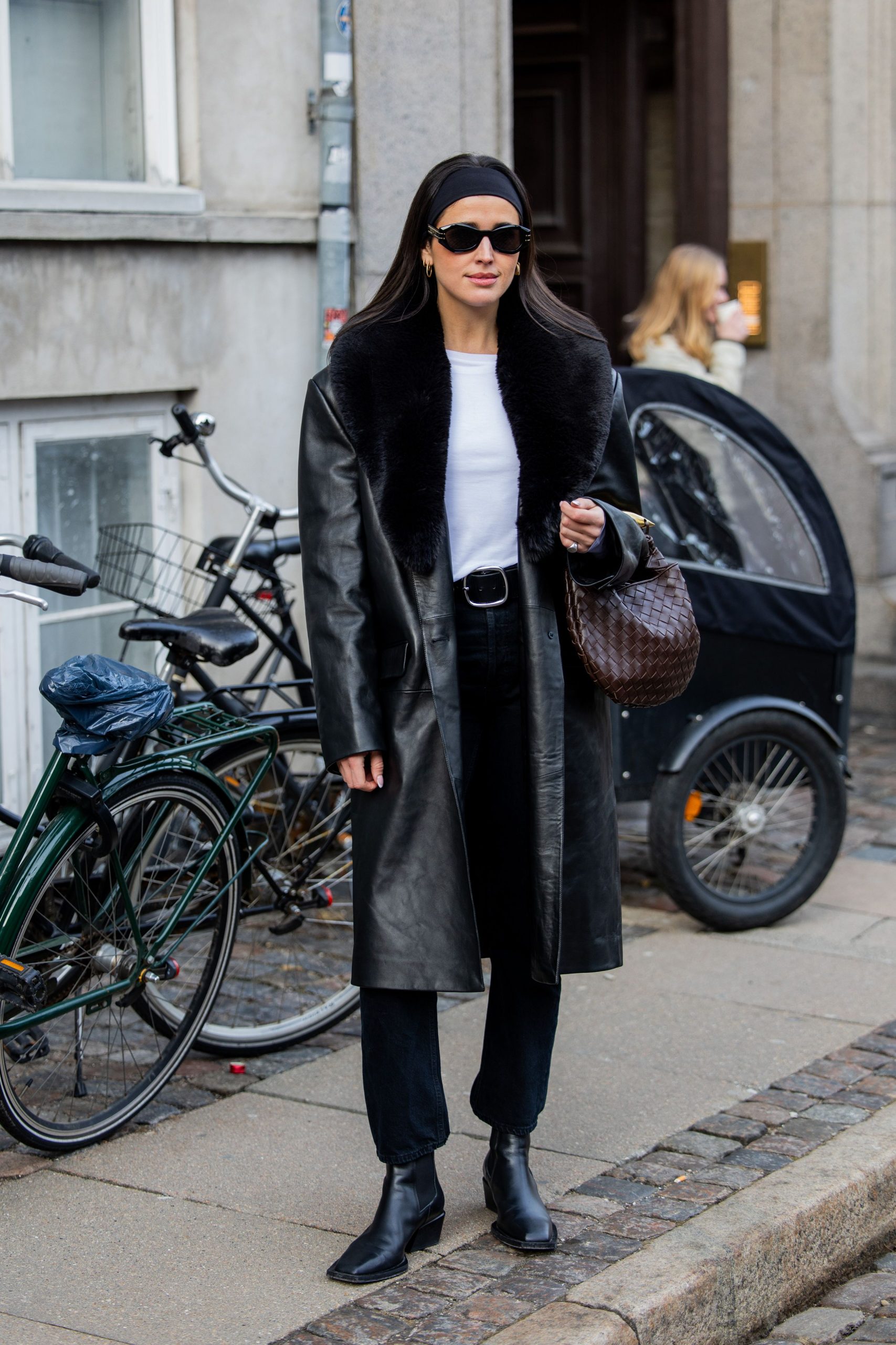 Urban Edge: Leather Coat and Headband for City Style — Headband Outfits 2027