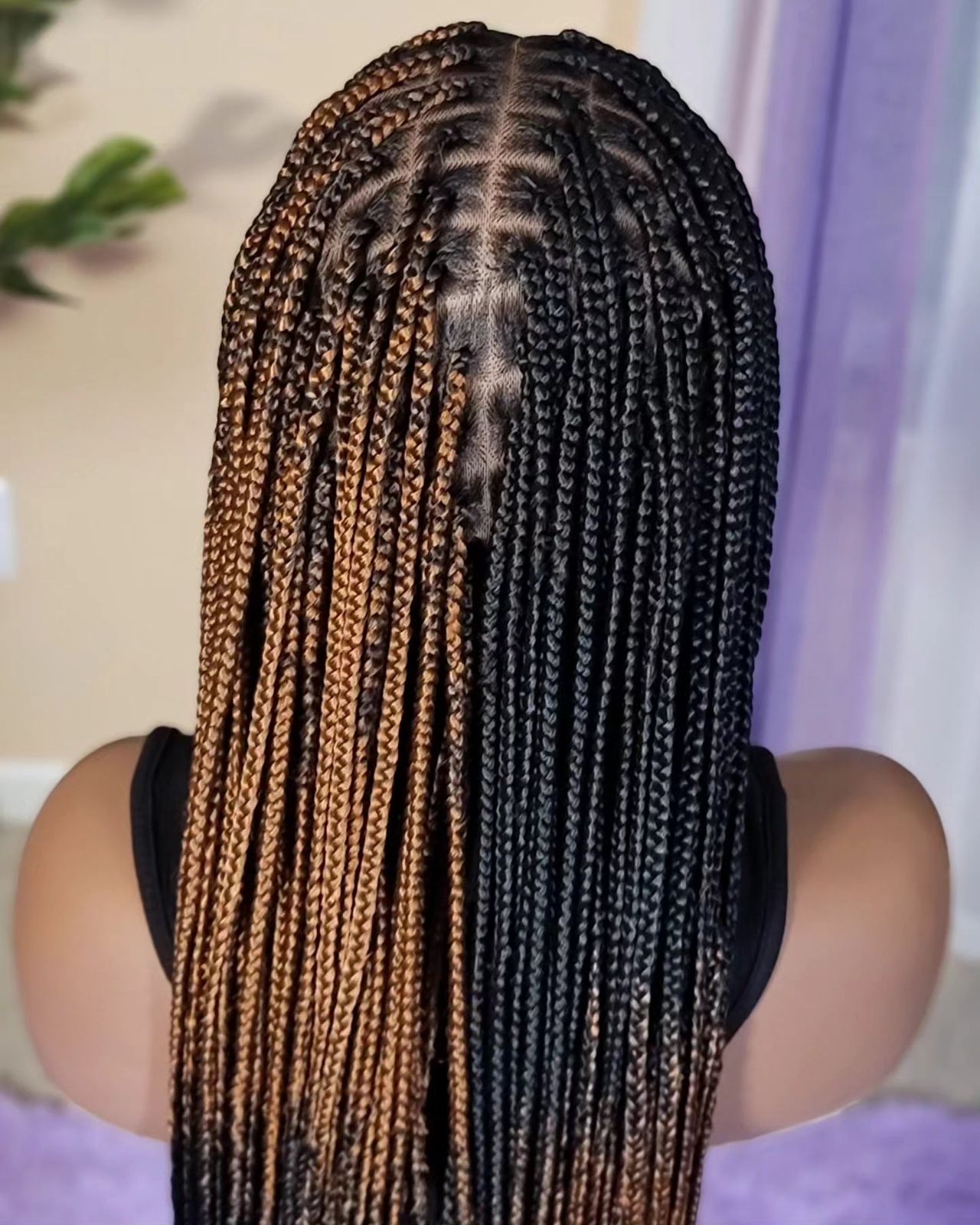 Two-Tone Ombre Knotless Box Braids — Ombre Knotless Braids 2027
