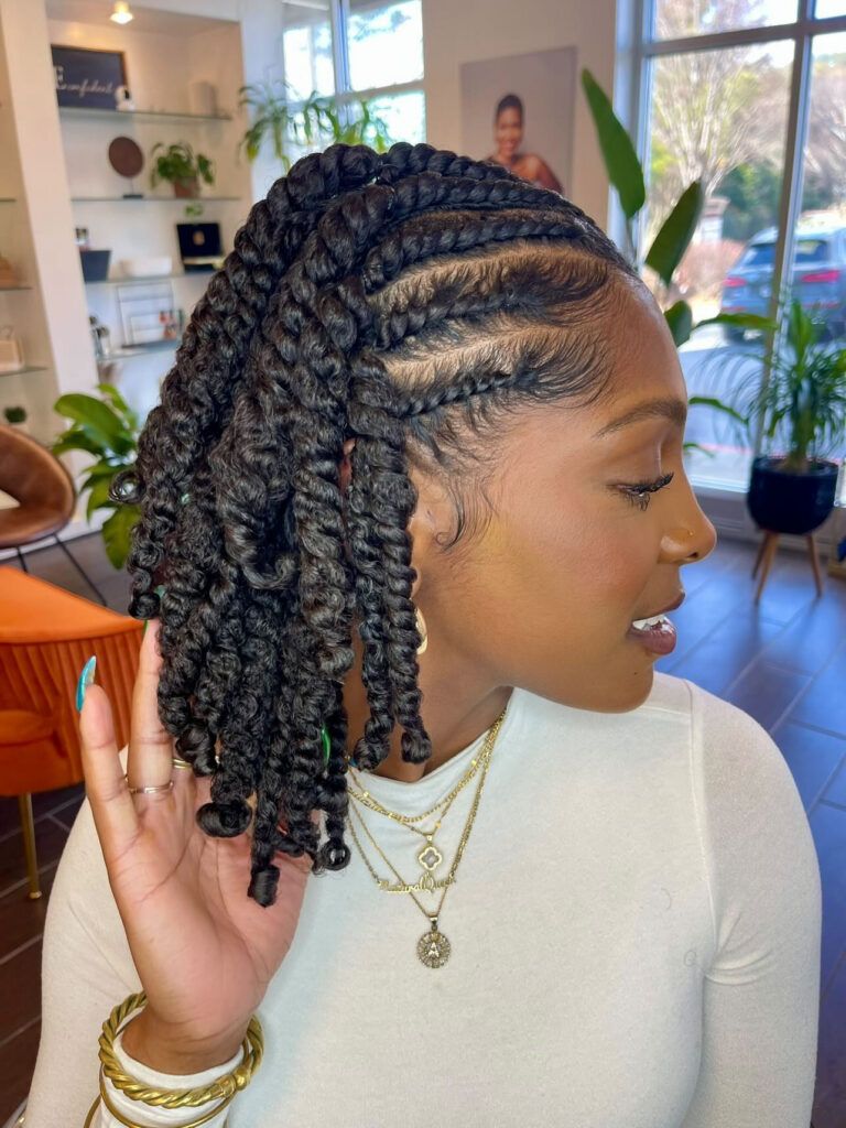 Short Twist Braids With Curly Ends Short Twist Braids With Curly Ends — Protective Vacation Hairstyles 2027