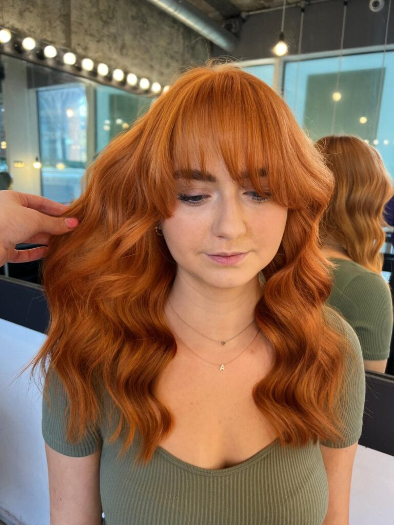 Bright Copper With Full Bangs Bright Copper With Full Bangs — Copper Penny Hair 2027