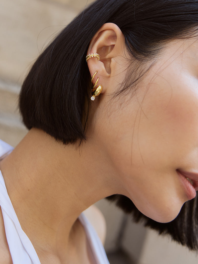 Modern Hoops with a Geometric Ear Cuff Modern Hoops with a Geometric Ear Cuff — Hoop Earrings 2027