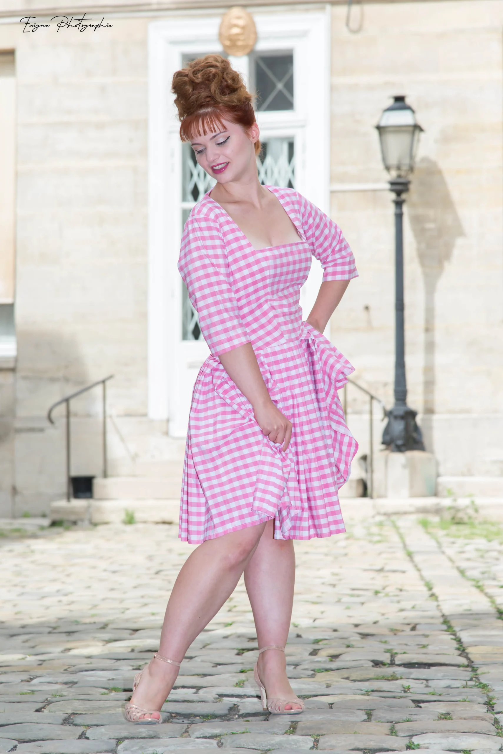 Pink and White Gingham Dress with Matching Bolero Pink and White Gingham Dress with Matching Bolero — Pin Up Outfits 2027