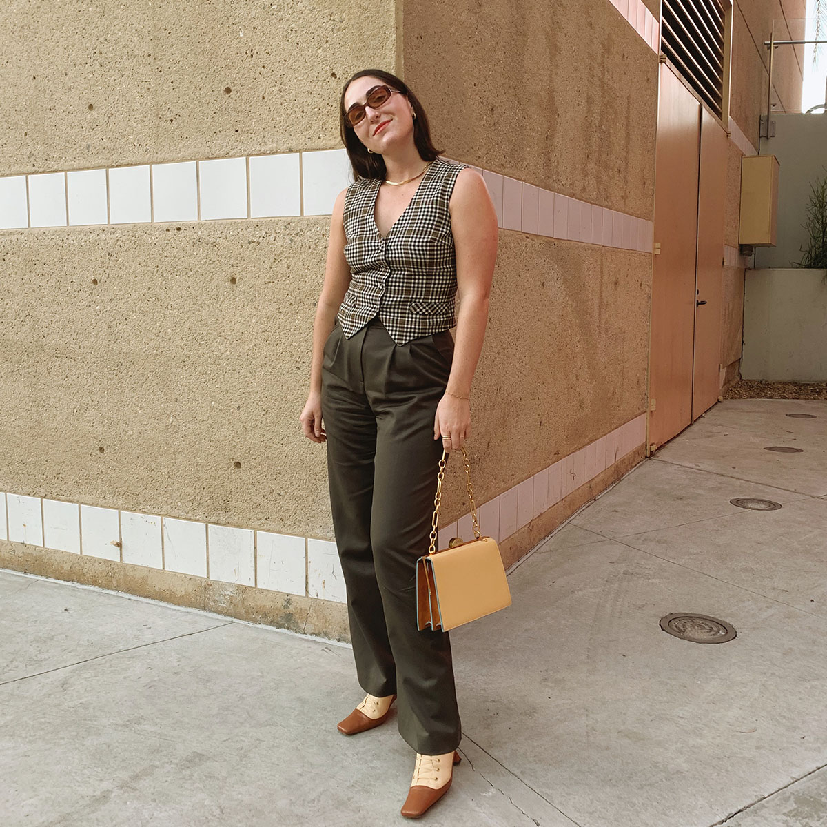 Houndstooth Vest and Olive Trousers for Smart Casual — Gatsby Outfits 2027