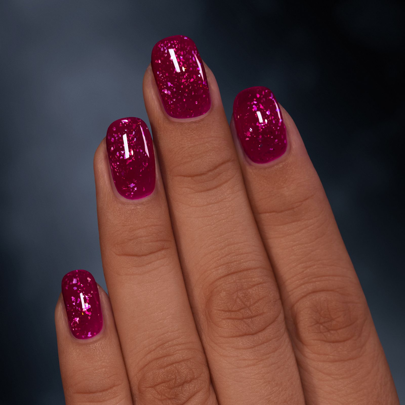 Deep Magenta Glitter Flake Square Nails Deep Magenta Glitter Flake Square Nails — Magenta Nails 2027