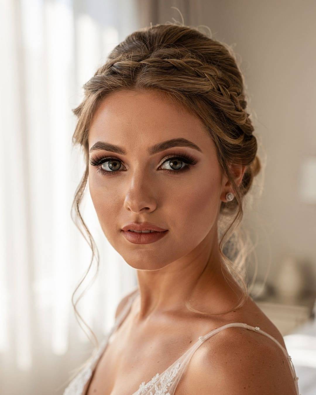 Honey Blonde Braided Crown with Waves Honey Blonde Braided Crown with Waves — Prom Hairstyles 2027 for Medium Hair