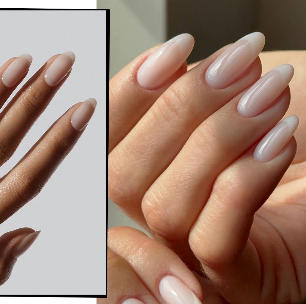 Classic Milky French Almond Nails Classic Milky French Almond Nails — Long Nails 2027