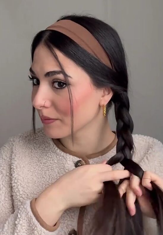 Thick Braid With Wide Fabric Headband Thick Braid With Wide Fabric Headband — Winter Headband Hairstyles 2027