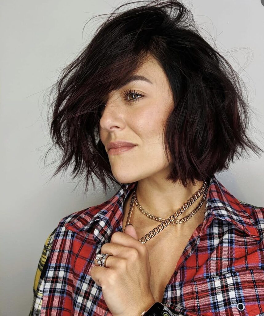 Dark Brown With Subtle Auburn Highlights Visual Idea — Wavy Bob 2027