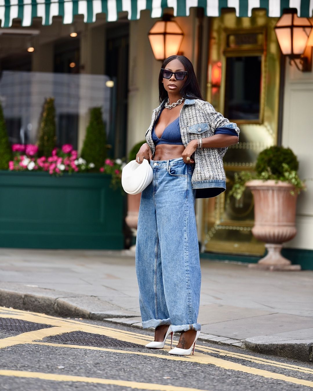 Denim on Denim Y2K Ensemble with Bikini Top — Y2K Outfits 2027