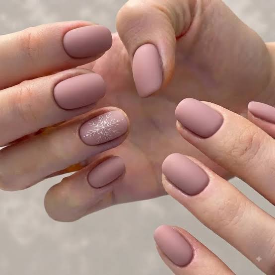 Dusty Rose Matte Snowflake Dusty Rose Matte Snowflake — Snowflake Nails 2027