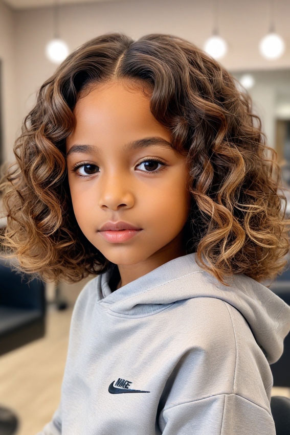 Wavy Bob With Caramel Highlights — Bob 2027 for Little Girls