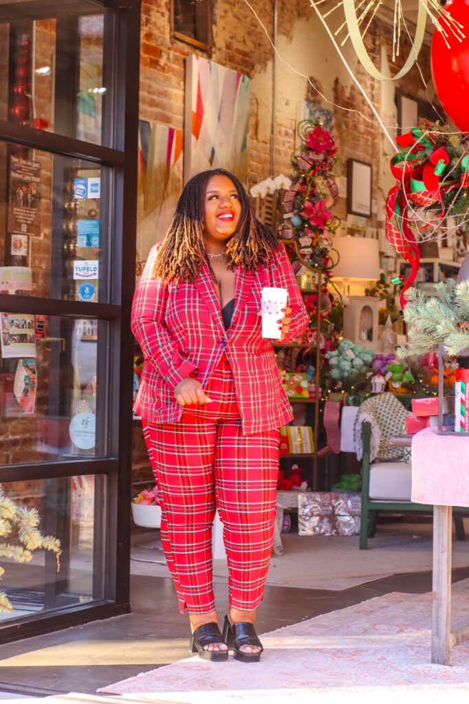 Red and Green Plaid Suit for Festive Flair Red and Green Plaid Suit for Festive Flair — Christmas Party Outfits 2026