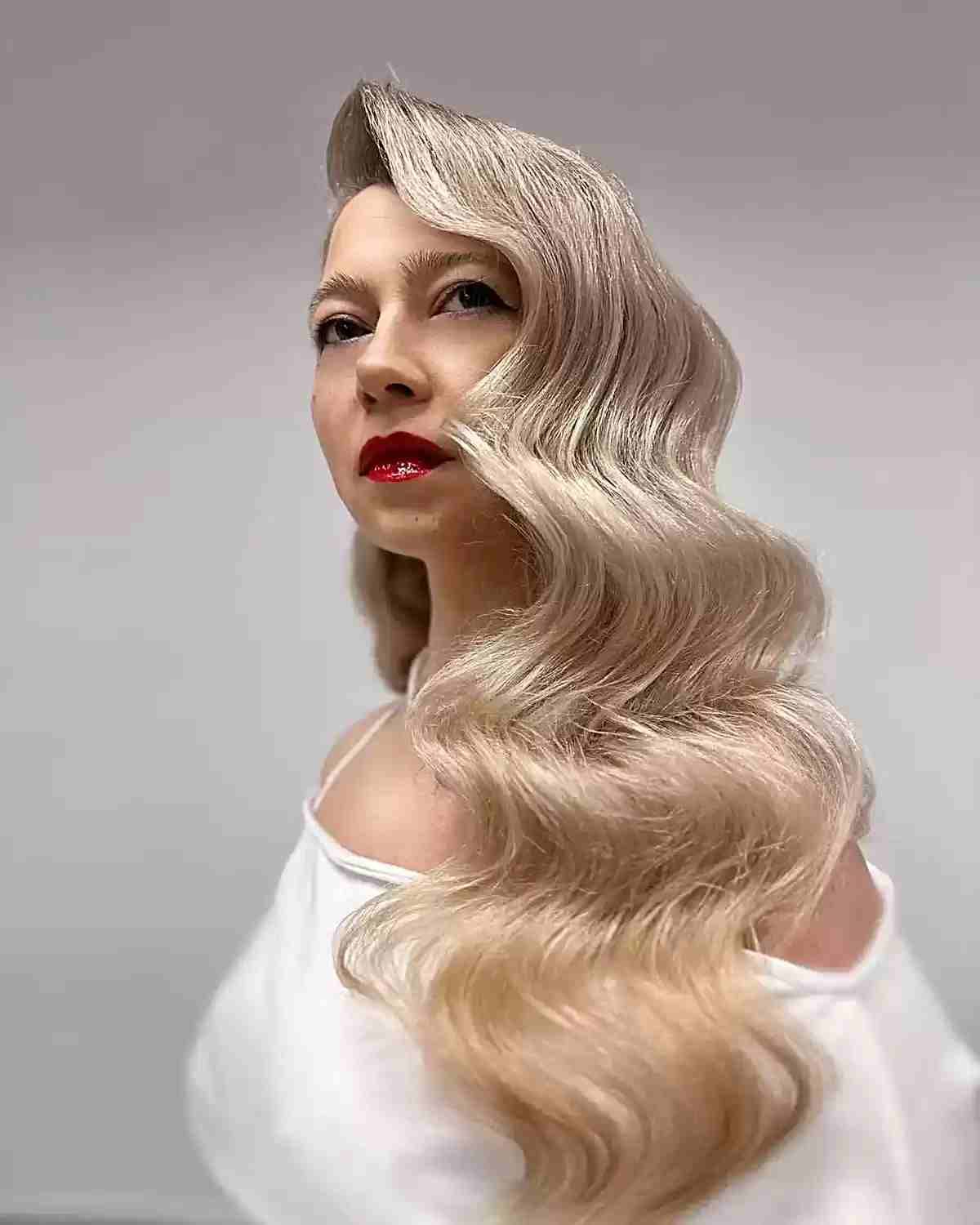 Ash Blonde Hollywood Glamour Waves Finger Waves 2027