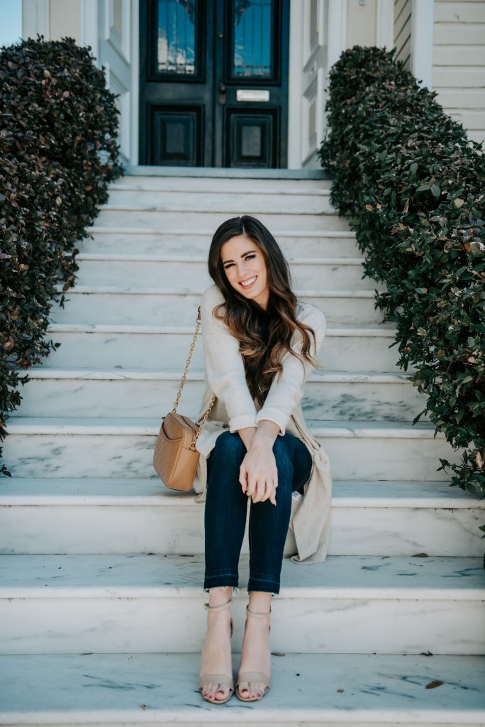 Relaxed Cardigan Over Dark Wash Denim Relaxed Cardigan Over Dark Wash Denim — Charleston Outfits 2027