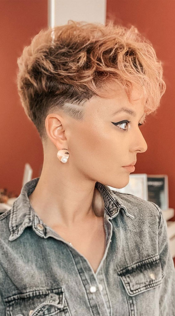 Light Copper With Pink Highlights Visual Idea — Bold Pixie 2027
