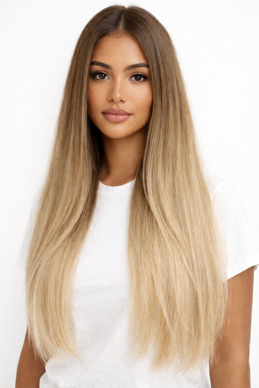 14 inch Invisible Sew-ins European Hair Rooted Dark Blonde to Light Ash Blonde #06T9A 40g(PRE-ORDER, SHIPS IN 4 TO 6 WEEKS)