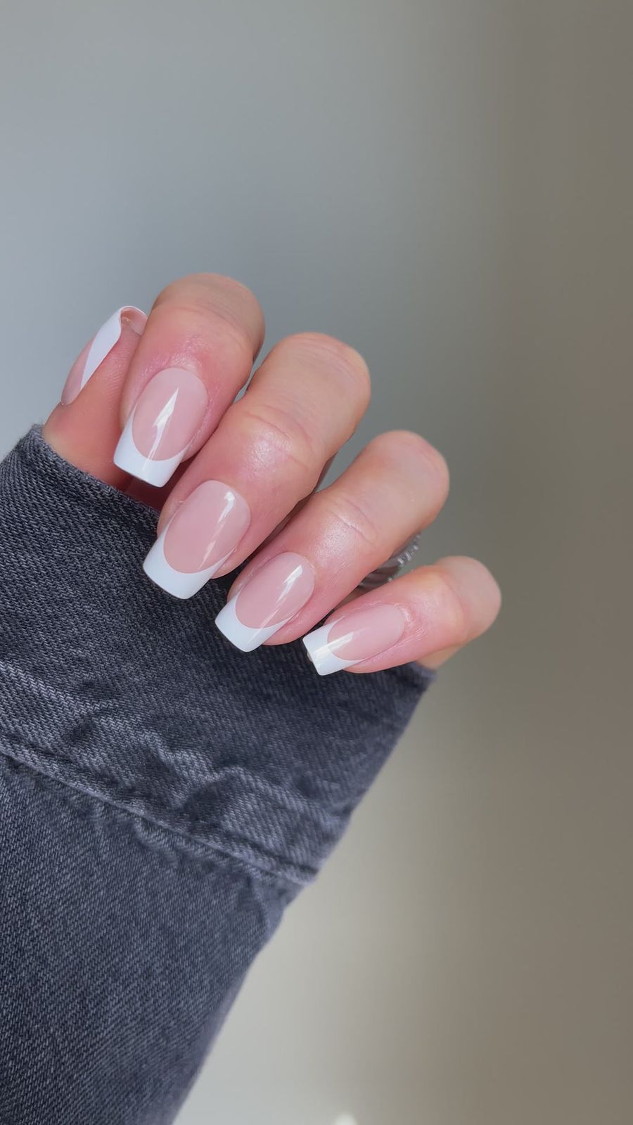 Sheer Pink Base With Opaque White Tips Visual Idea Sheer Pink Base With Opaque White Tips Visual Idea — French Tip Nails 2027 for Wide Nail Beds