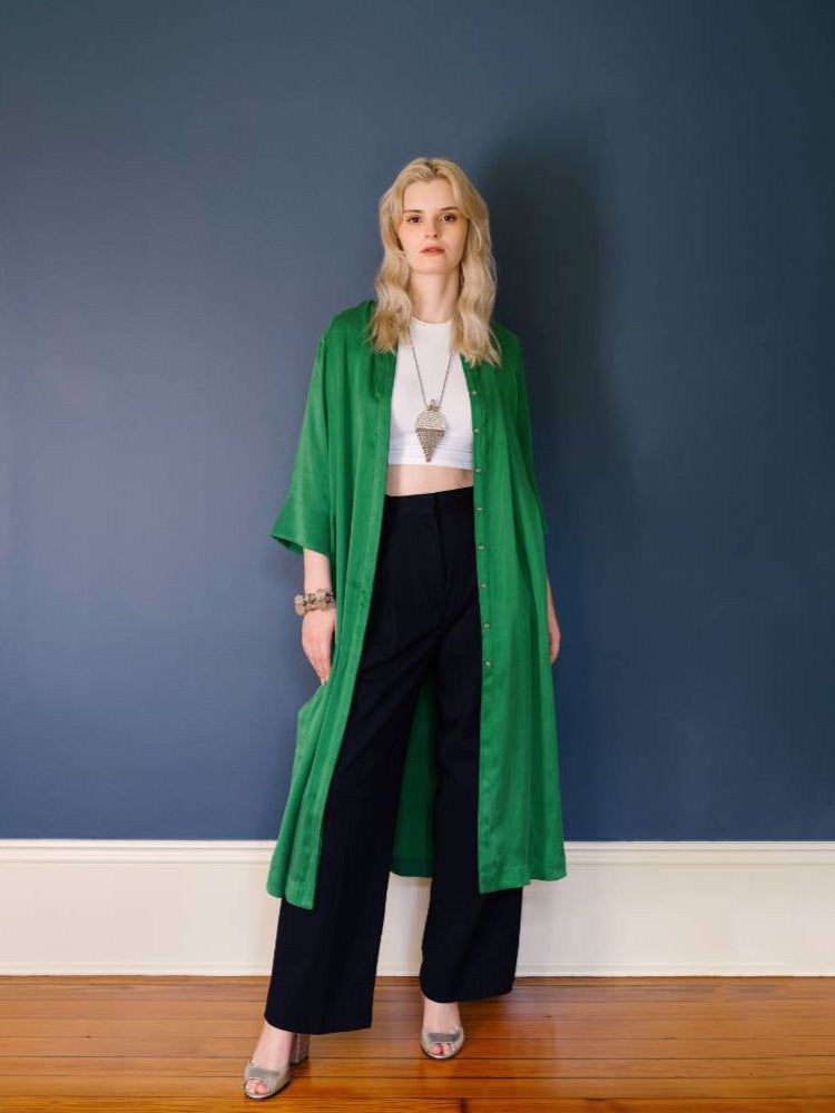 Bohemian Emerald Green Kimono Layered Look Bohemian Emerald Green Kimono Layered Look — Emerald Green Outfits 2027