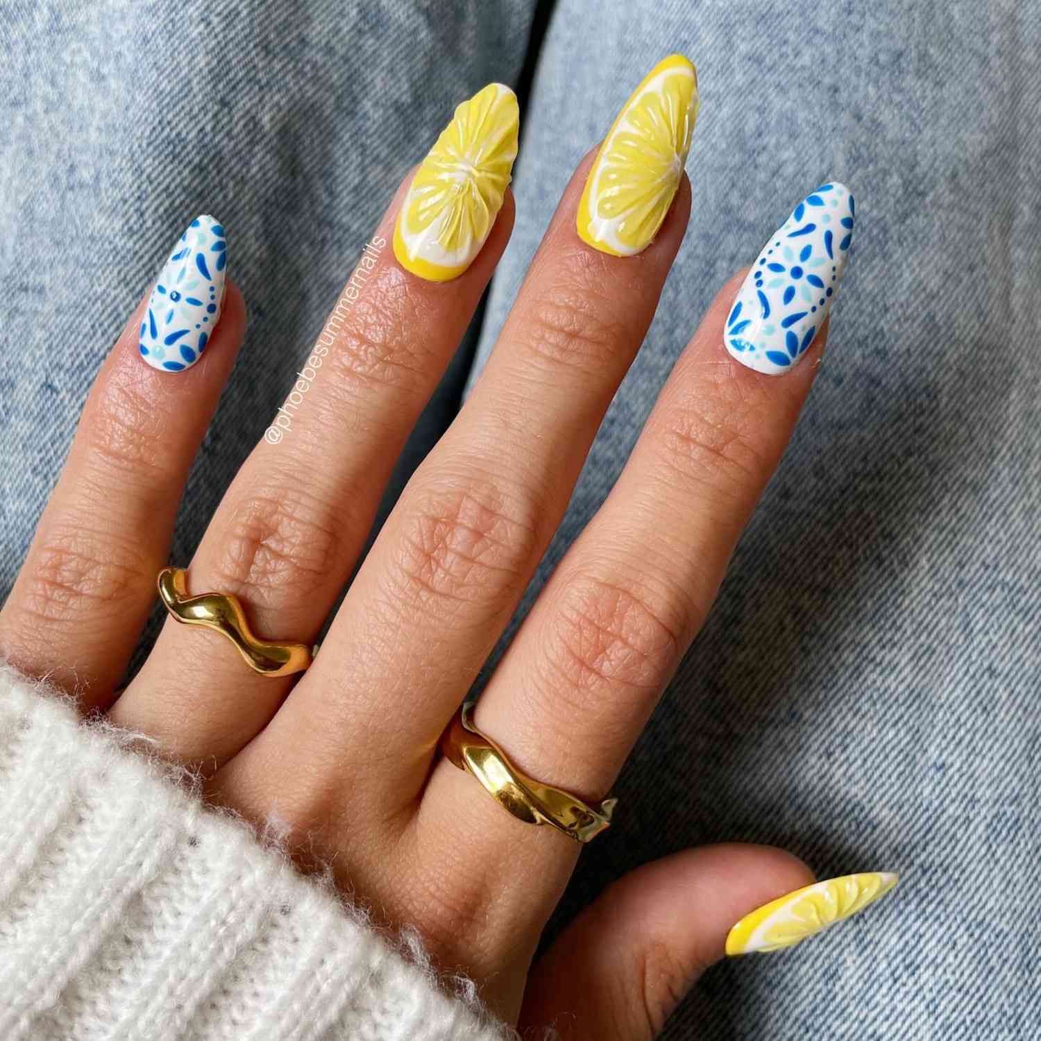 Long Coffin 3D Lemon Slice Nails Long Coffin 3D Lemon Slice Nails — Lemon Nails 2027
