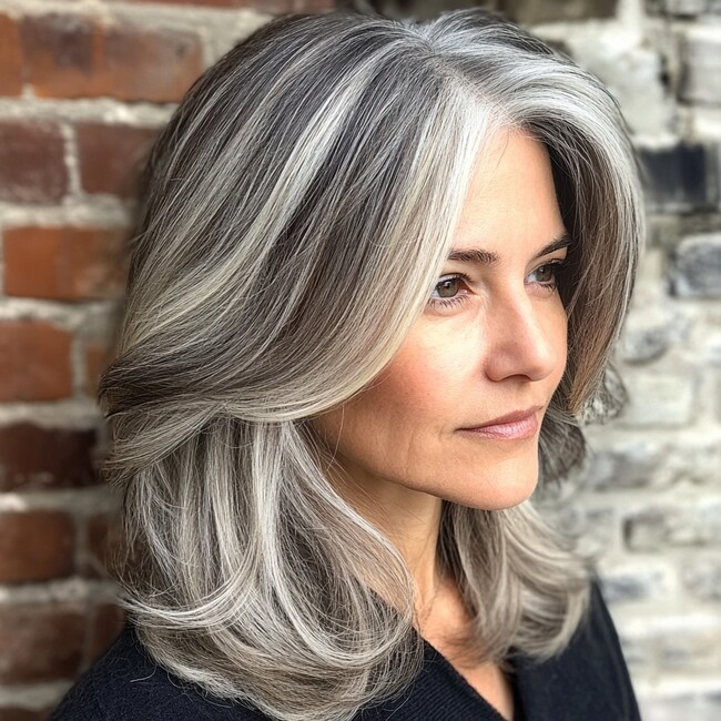 Lob Visual Idea Lob Visual Idea — Balayage on Gray Hair 2027