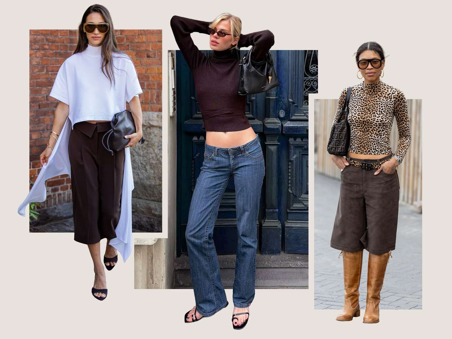Grey Turtleneck Layered Over a Striped Button-Down — Turtleneck Outfits 2027