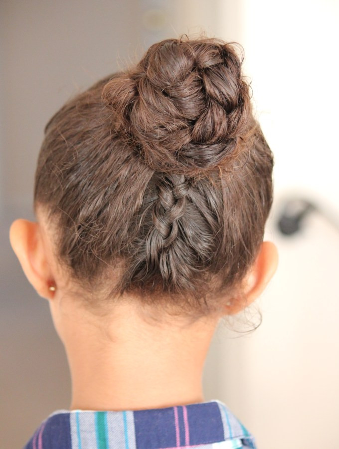 Braided Bun for Wavy Hair — School Hairstyles 2027 for Mixed Hair