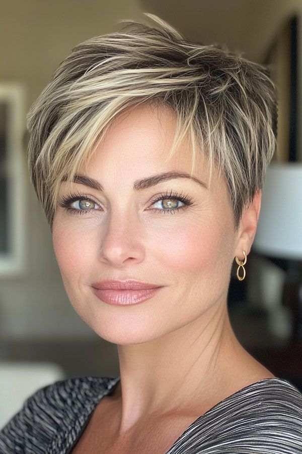 30 Low-Maintenance Choppy Pixie Haircuts For Women Over 50