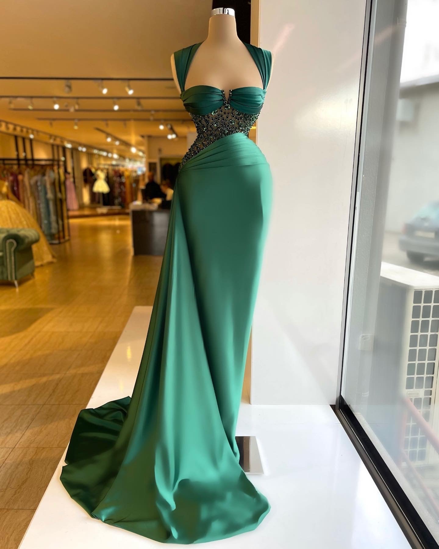 Green Silky Satin Sweetheart Neckline Mermaid Dress Green Silky Satin Sweetheart Neckline Mermaid Dress — Mermaid Dresses 2027