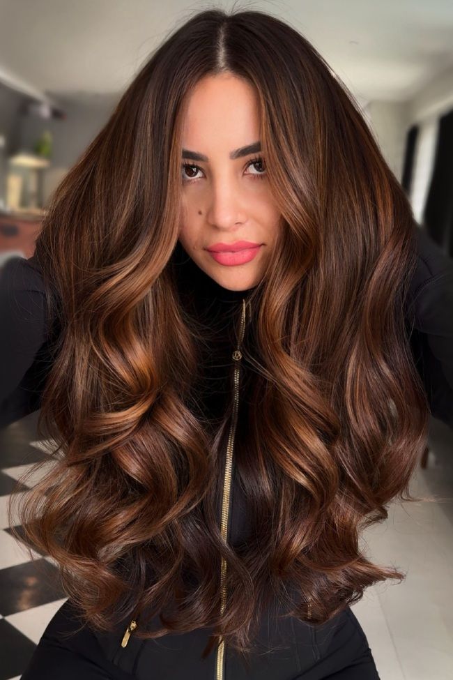 No Bangs Visual Idea — Balayage on Dark Brown Hair 2027