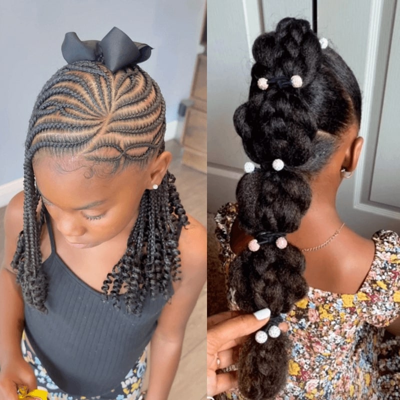 Intricate Braids With Curly Extensions Intricate Braids With Curly Extensions — Little Girl Hairstyles 2027