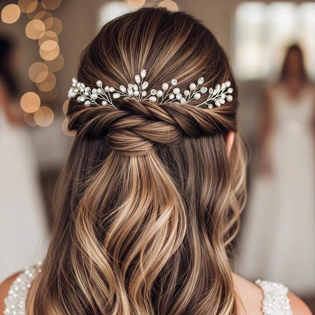Twisted Half-Up With Pearl Accessory Twisted Half-Up With Pearl Accessory — Sweet 16 Hairstyles 2027