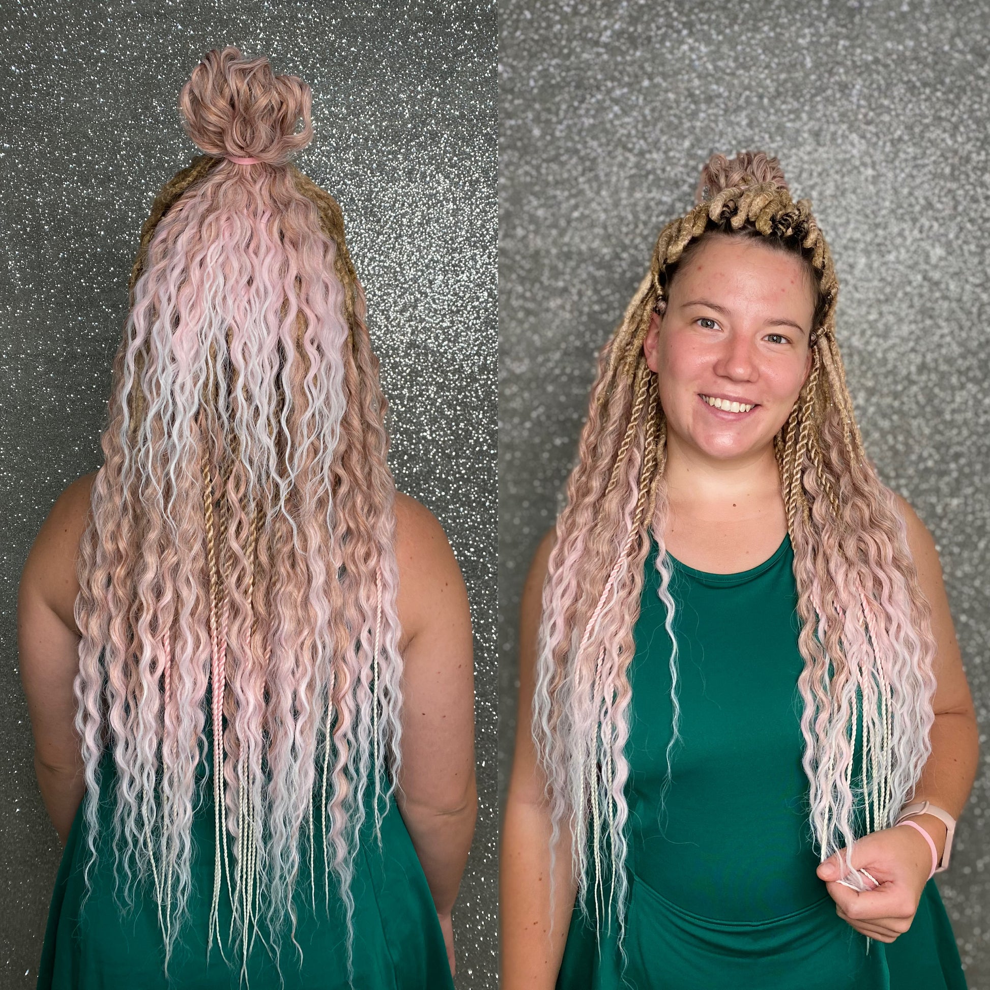 Mid-Back Curly Boho Blonde Dreadlocks — Blonde Locs 2027