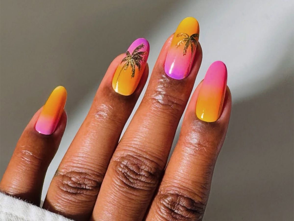 Gradient Palm Tree Decals — Summer Dip Nails 2027