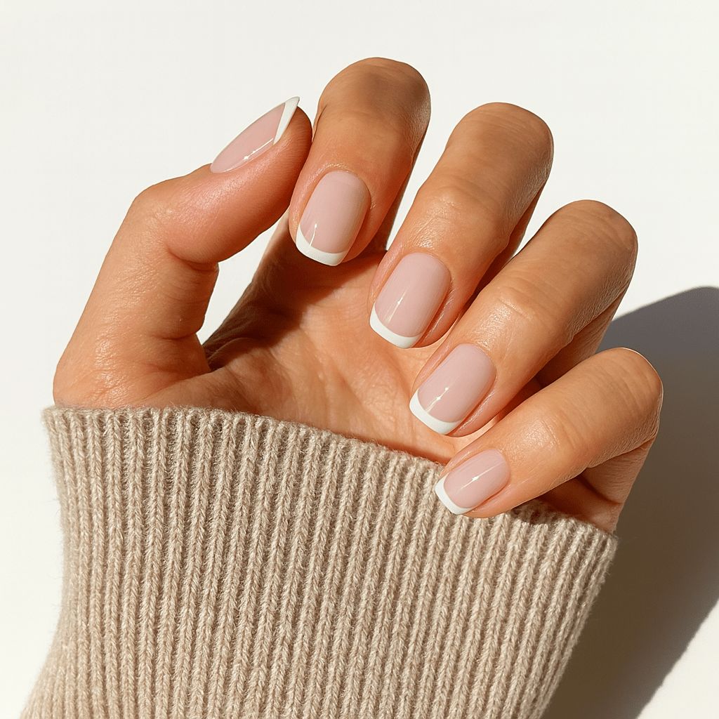 Classic French Short Square Nails Classic French Short Square Nails — Nude Nails 2027 for Mature Hands