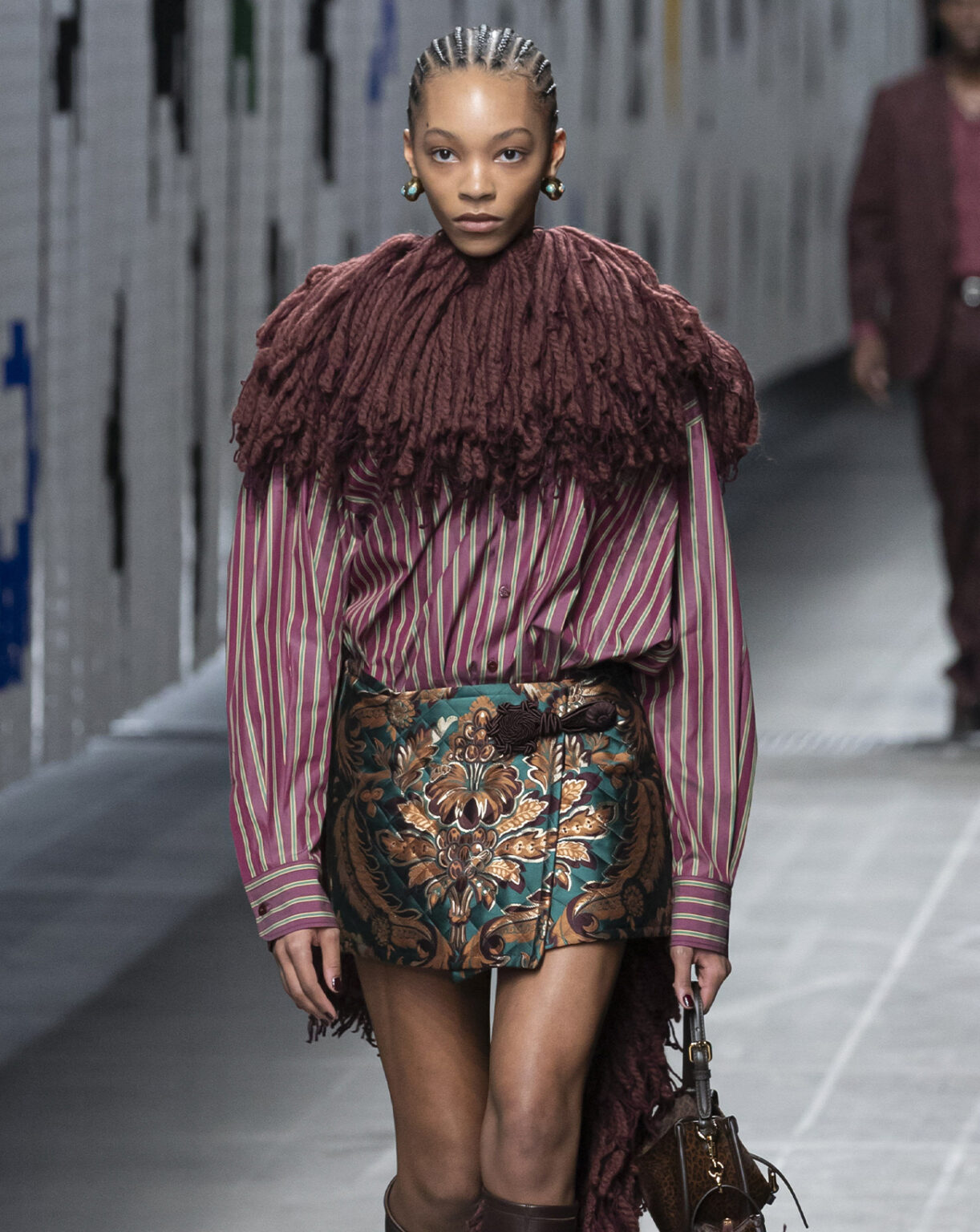 Striped Shirt and Brocade Skirt: Textured Spring Mix Striped Shirt and Brocade Skirt: Textured Spring Mix — Spring Outfit Trends 2027