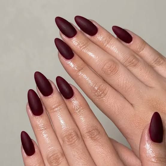Sophisticated Deep Burgundy Matte — Burgundy Nails 2027