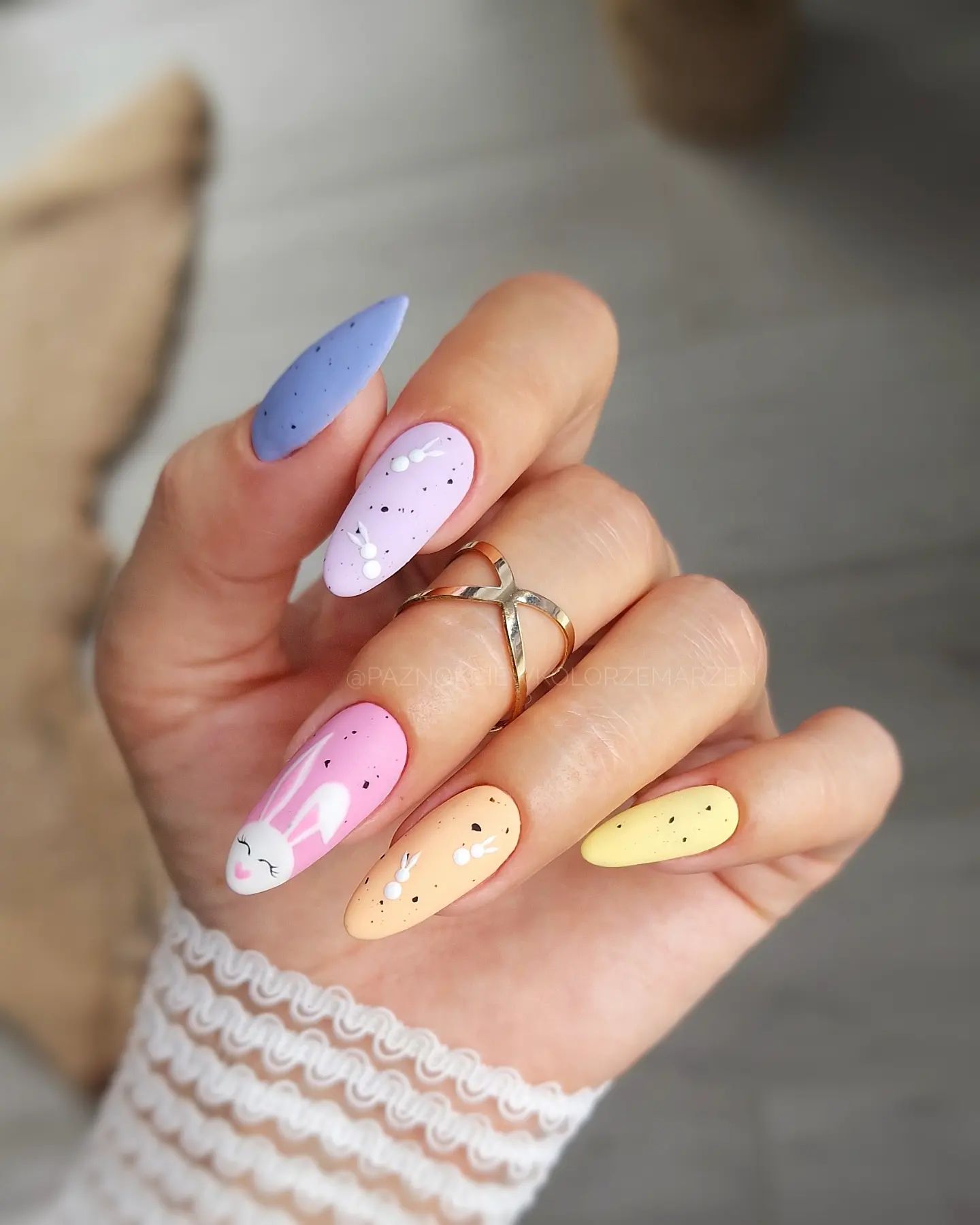 Matte Pastel Stiletto Bunny Nails Matte Pastel Stiletto Bunny Nails — Pastel Almond Nails 2027