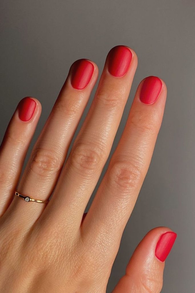 Vibrant Matte Red Square Nails Vibrant Matte Red Square Nails — Red Nails 2027 for Medium Skin