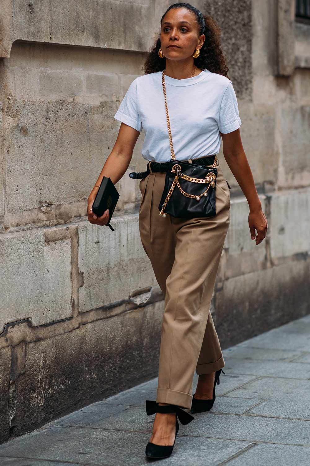 Khaki Cargos with Belt Bag and Bow Detail Heels Khaki Cargos with Belt Bag and Bow Detail Heels — Khaki Cargo Pants Outfits 2027